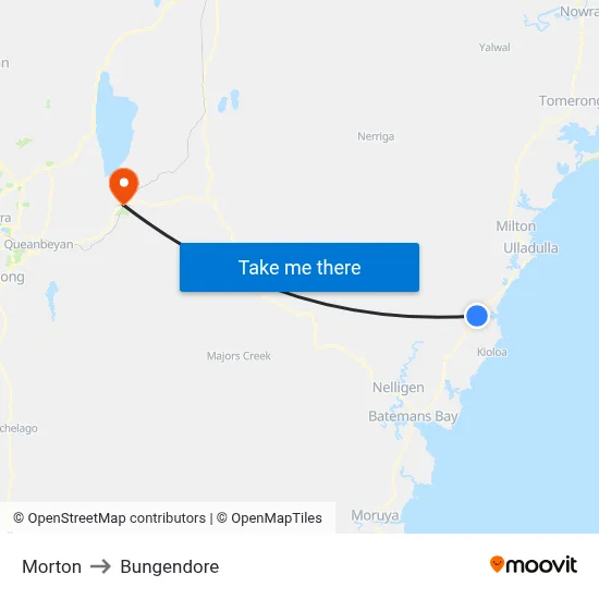 Morton to Bungendore map