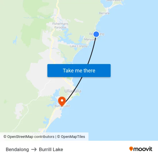 Bendalong to Burrill Lake map