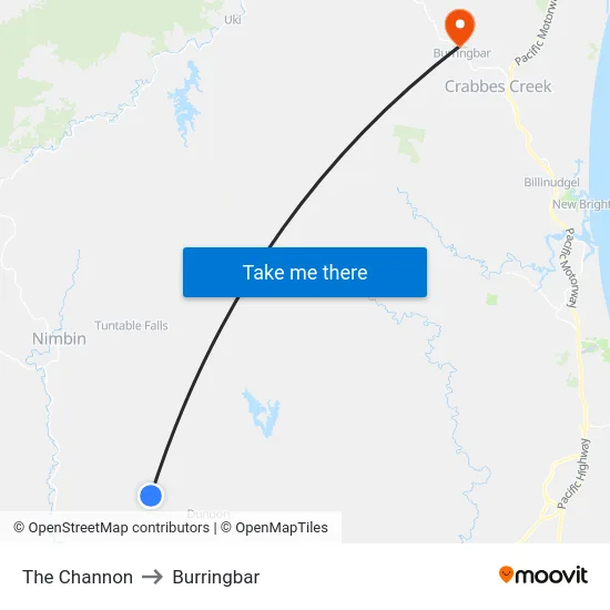 The Channon to Burringbar map