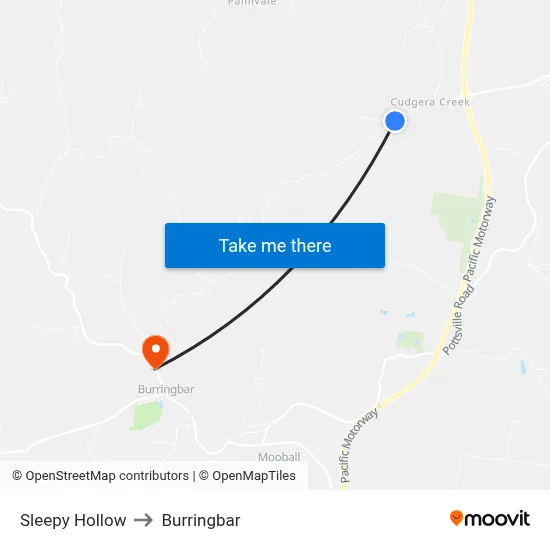 Sleepy Hollow to Burringbar map