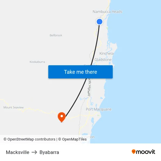 Macksville to Byabarra map