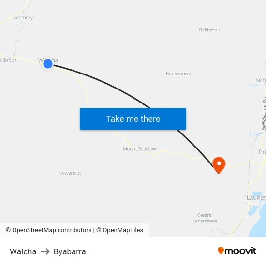 Walcha to Byabarra map