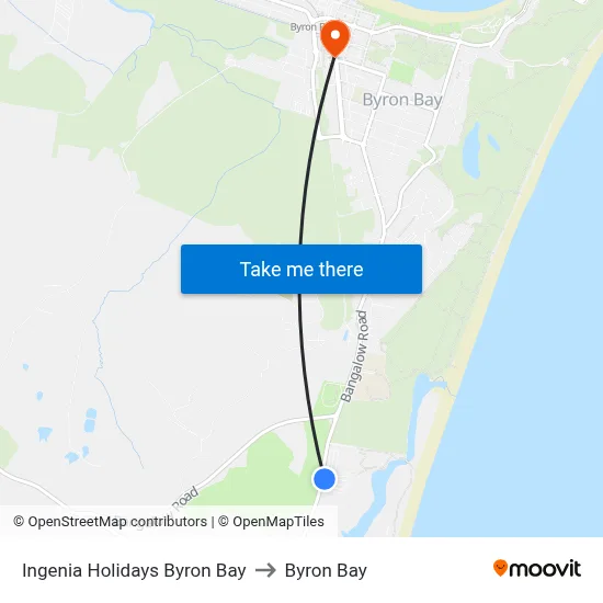 Ingenia Holidays Byron Bay to Byron Bay map