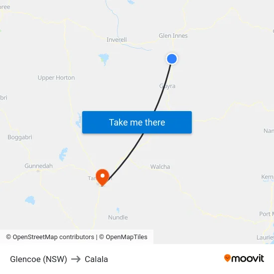 Glencoe (NSW) to Calala map