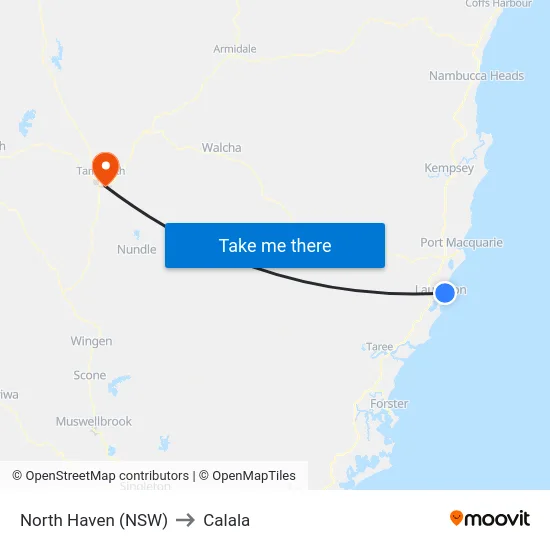 North Haven (NSW) to Calala map