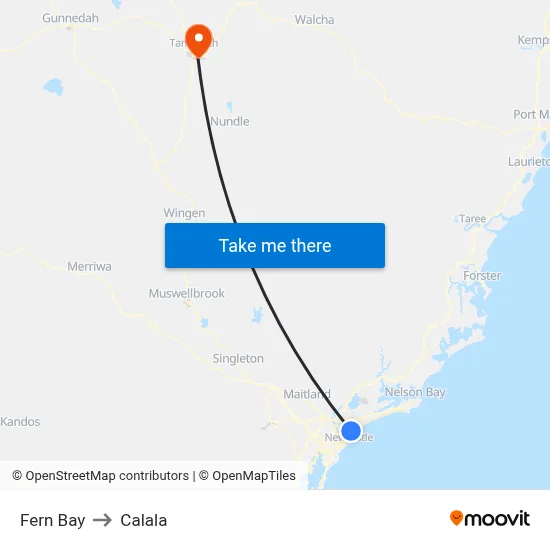 Fern Bay to Calala map