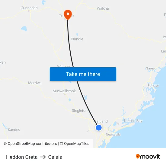 Heddon Greta to Calala map