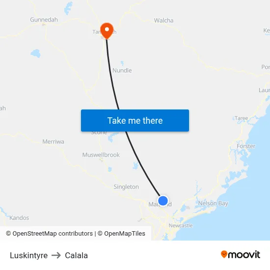 Luskintyre to Calala map