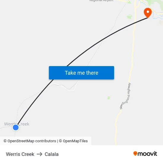 Werris Creek to Calala map