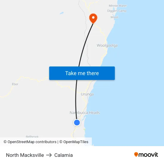North Macksville to Calamia map