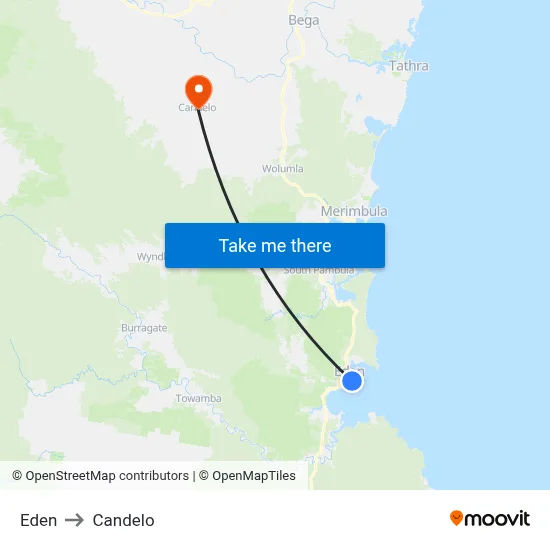 Eden to Candelo map