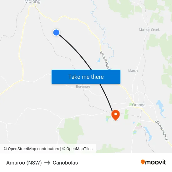 Amaroo (NSW) to Canobolas map