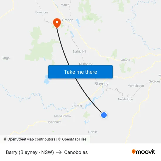 Barry (Blayney - NSW) to Canobolas map
