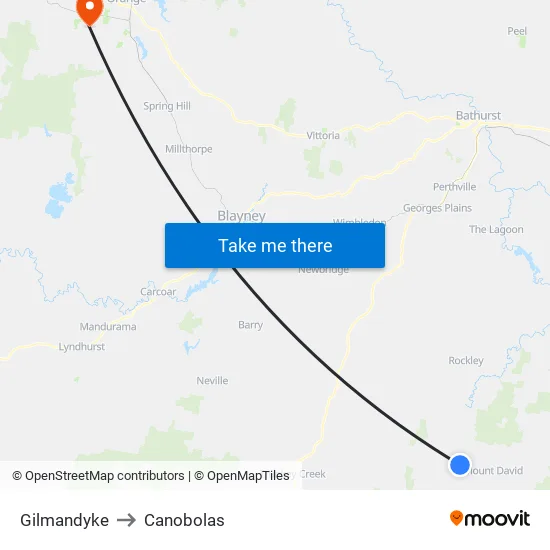 Gilmandyke to Canobolas map