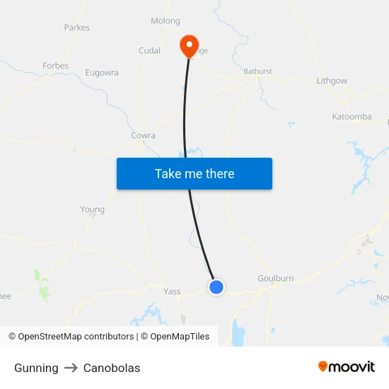 Gunning to Canobolas map