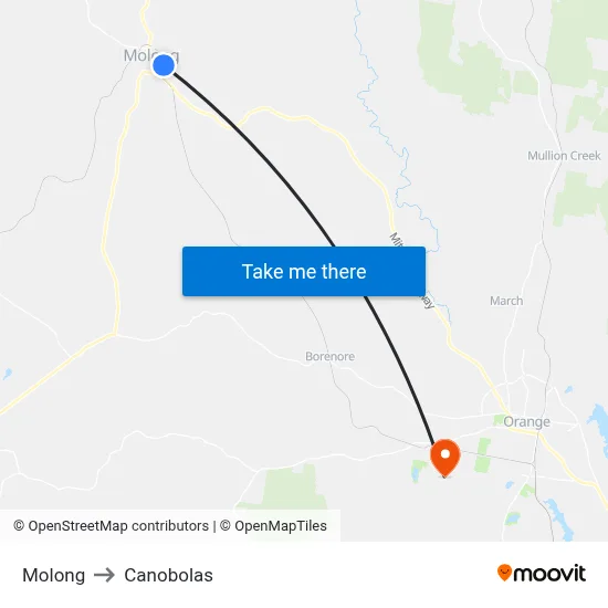 Molong to Canobolas map