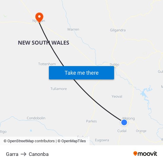 Garra to Canonba map