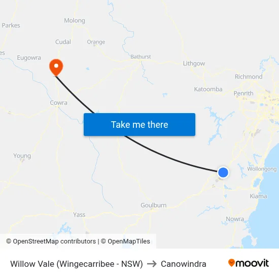 Willow Vale (Wingecarribee - NSW) to Canowindra map
