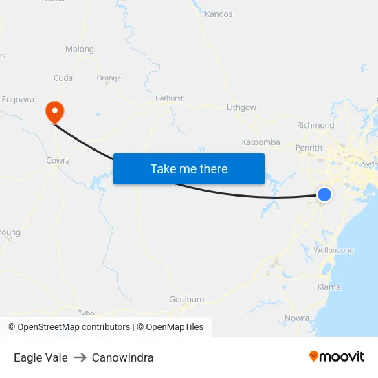 Eagle Vale to Canowindra map