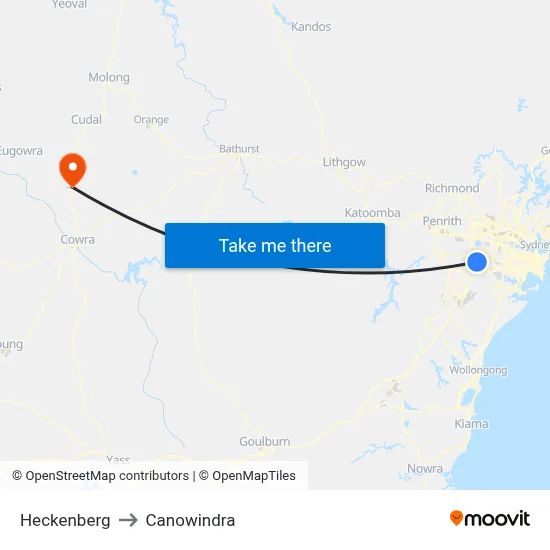 Heckenberg to Canowindra map