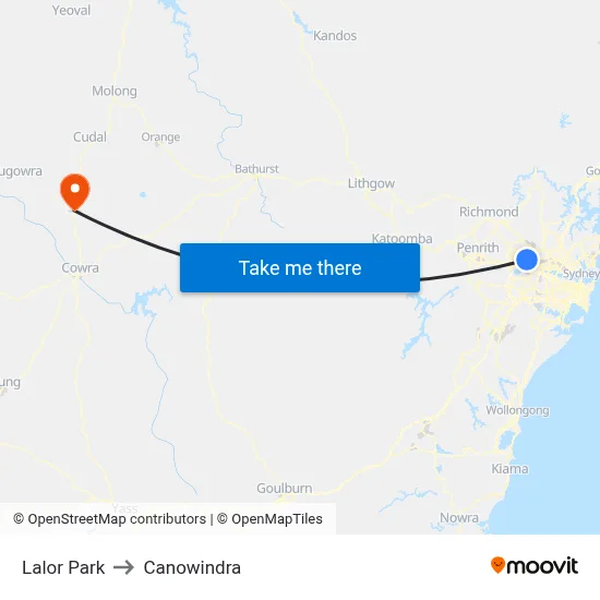 Lalor Park to Canowindra map