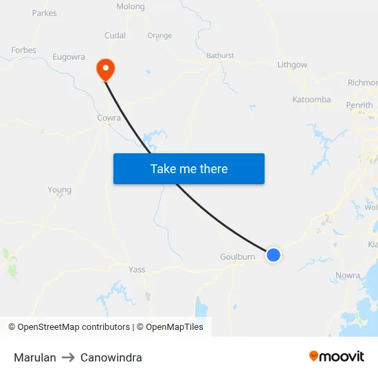 Marulan to Canowindra map