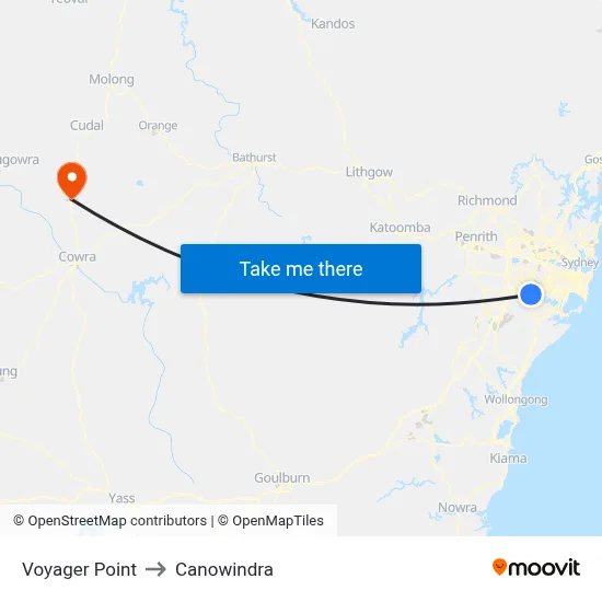 Voyager Point to Canowindra map