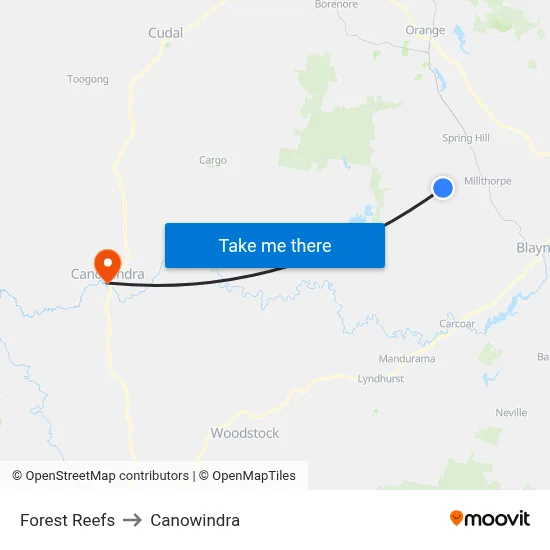 Forest Reefs to Canowindra map