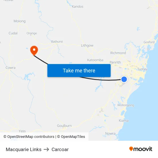 Macquarie Links to Carcoar map