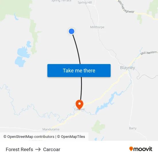 Forest Reefs to Carcoar map