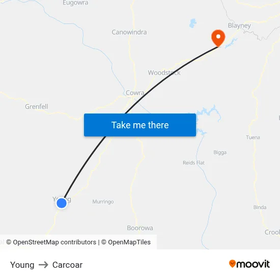 Young to Carcoar map