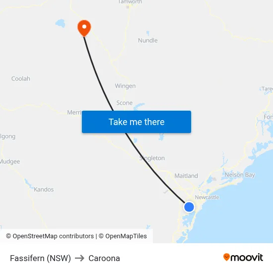 Fassifern (NSW) to Caroona map