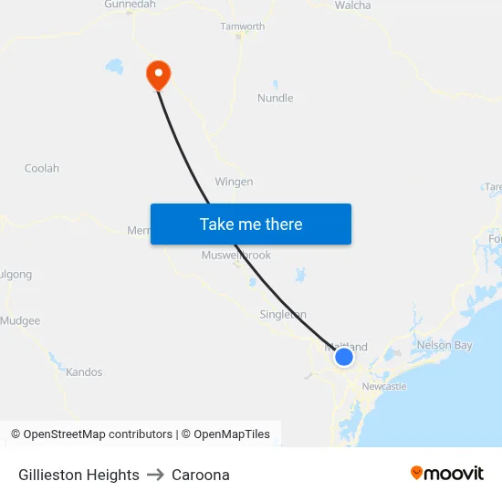 Gillieston Heights to Caroona map