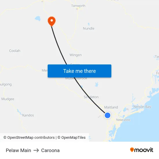Pelaw Main to Caroona map