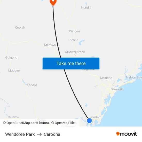 Wendoree Park to Caroona map