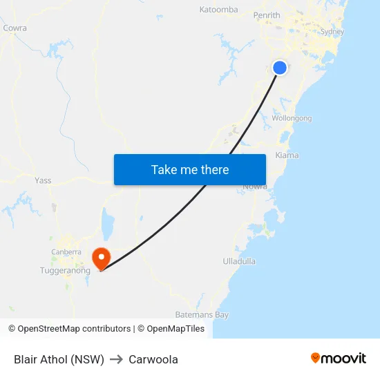 Blair Athol (NSW) to Carwoola map