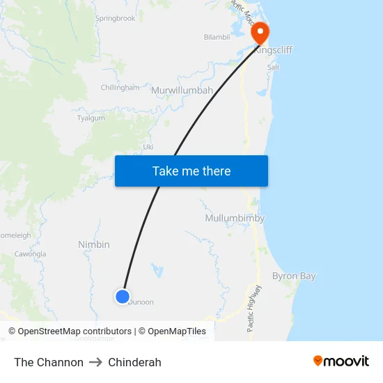 The Channon to Chinderah map