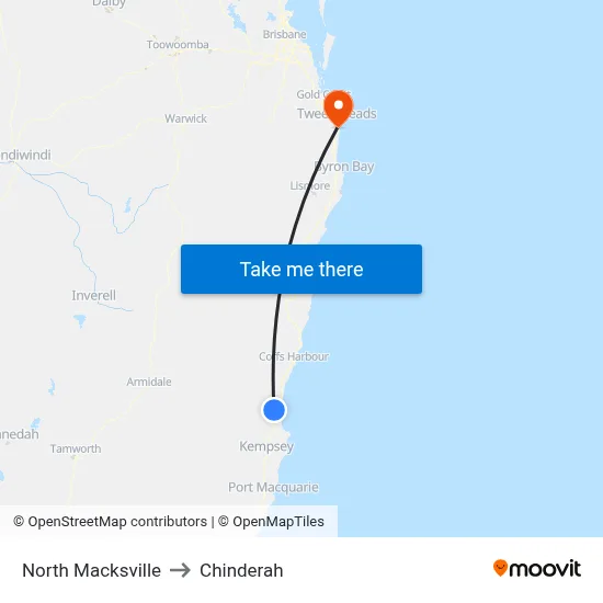 North Macksville to Chinderah map