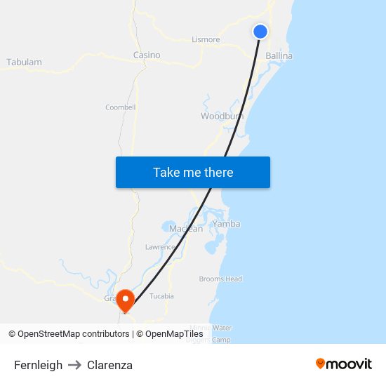 Fernleigh to Clarenza map