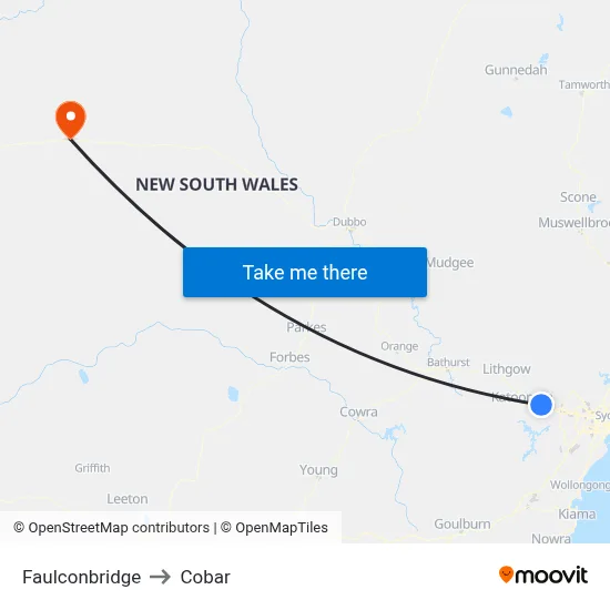 Faulconbridge to Cobar map