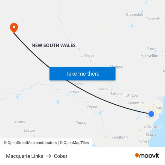 Macquarie Links to Cobar map