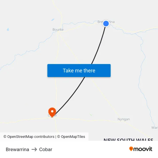 Brewarrina to Cobar map