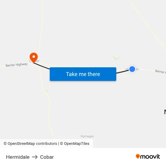 Hermidale to Cobar map