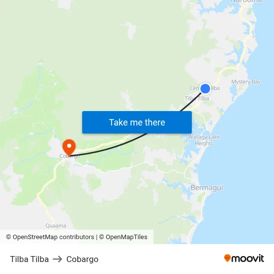 Tilba Tilba to Cobargo map
