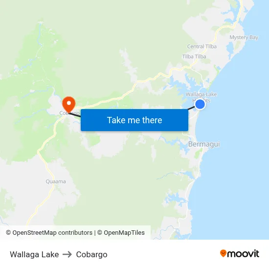 Wallaga Lake to Cobargo map