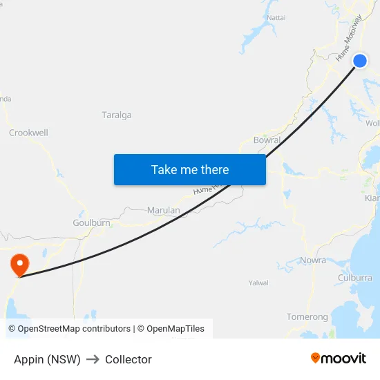 Appin (NSW) to Collector map