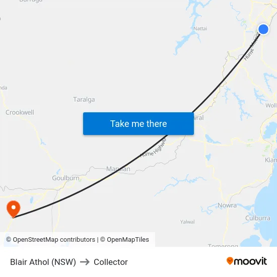 Blair Athol (NSW) to Collector map