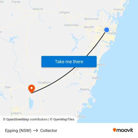 Epping (NSW) to Collector map