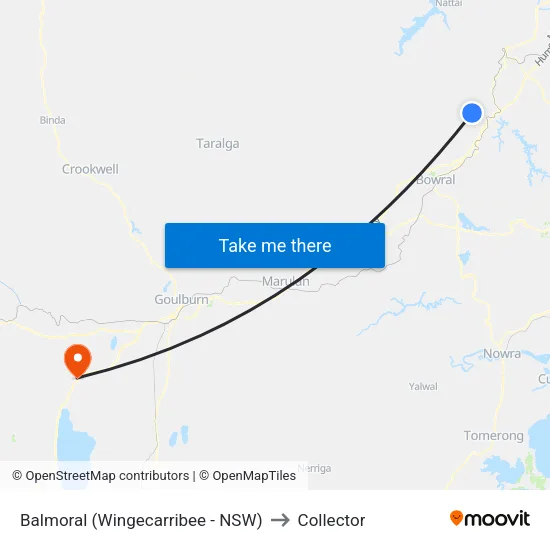 Balmoral (Wingecarribee - NSW) to Collector map