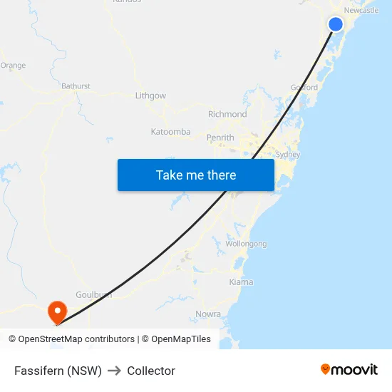Fassifern (NSW) to Collector map